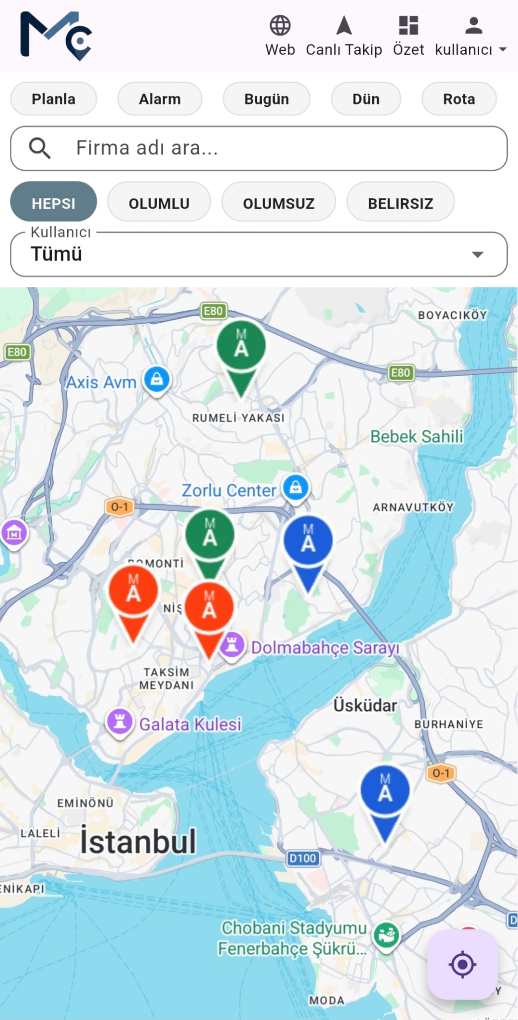 MapCoreApp Mobil Saha Satış ve Harita Arayüzü